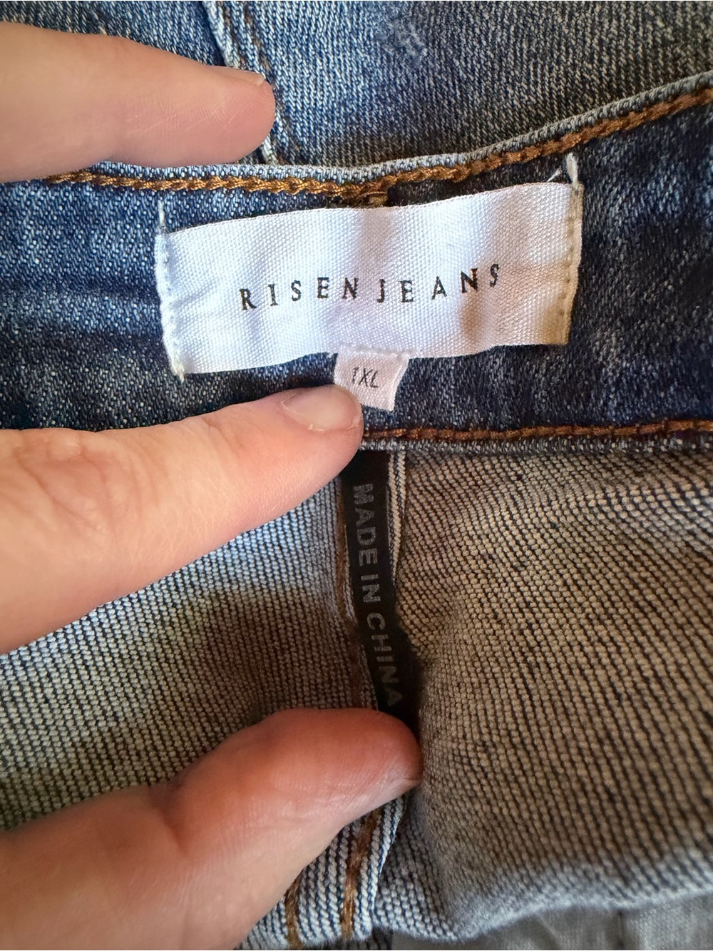 Risen Distressed Denim Jean Shorts - Size 1X - Picture 4 of 6